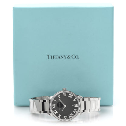 Tiffany Stainless Steel Diamond Bezel 31mm Atlas 2-Hand Quartz Watch Black 7 of 7