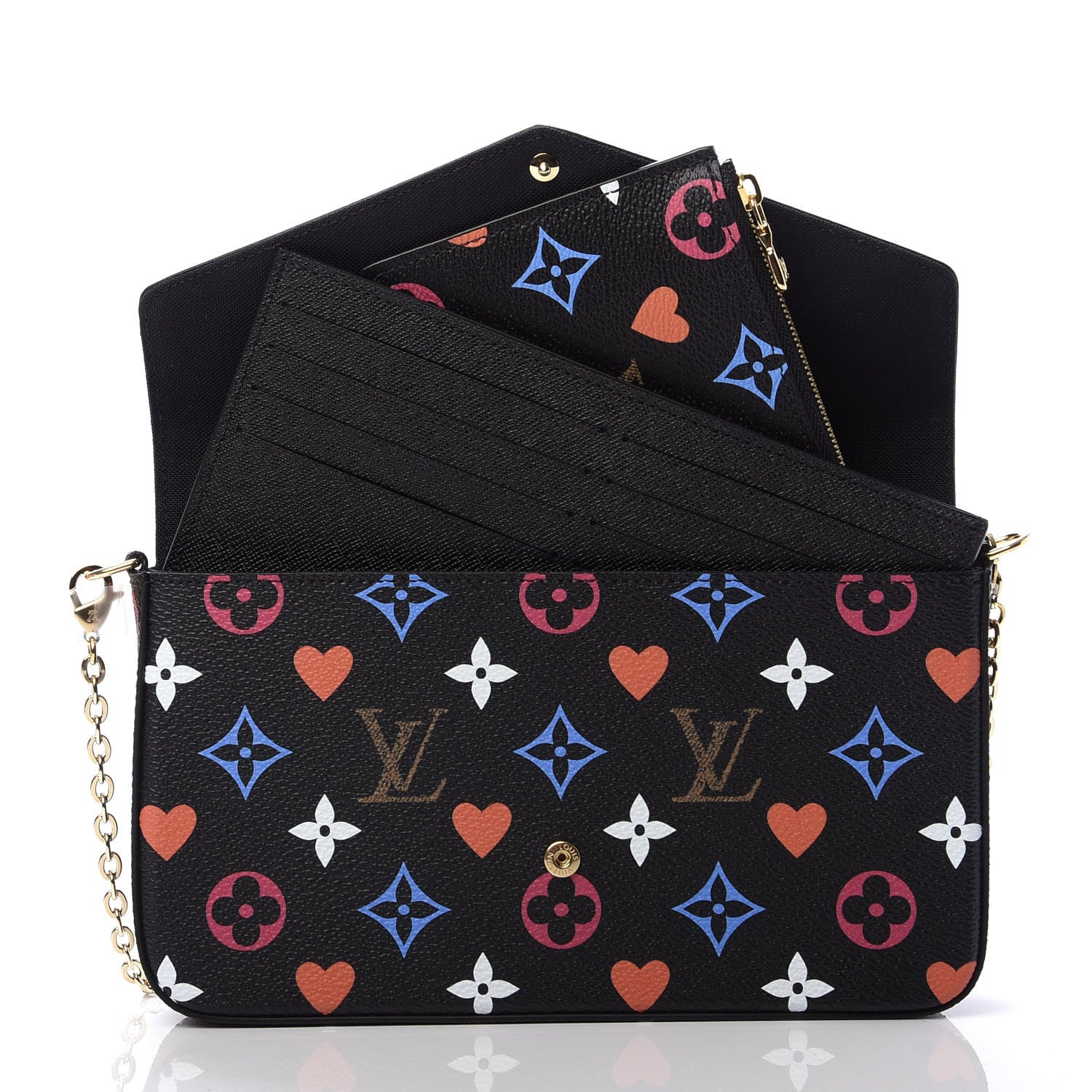 Louis Vuitton Game On Felicie Chain Wallet Black 9 of 16