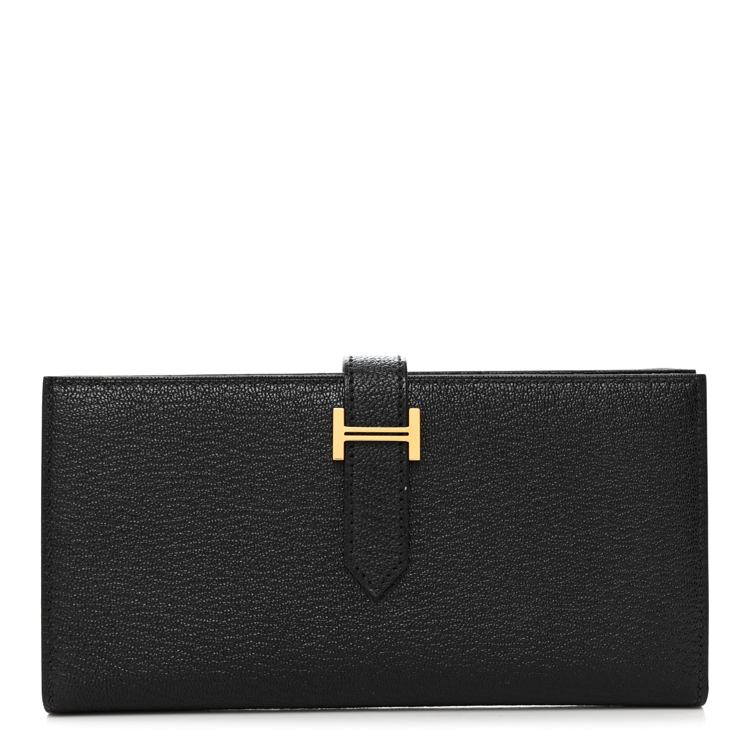 Hermes Chevre Mysore Bearn Gusset Wallet Black 1 of 8