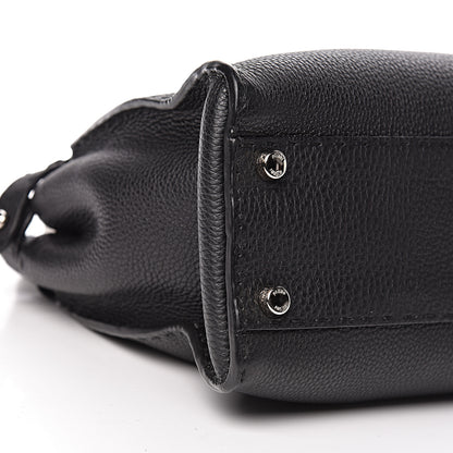 Fendi Cuoio Romano Selleria Bi-Color Medium Peekaboo Iconic Satchel Black Mou 10 of 11