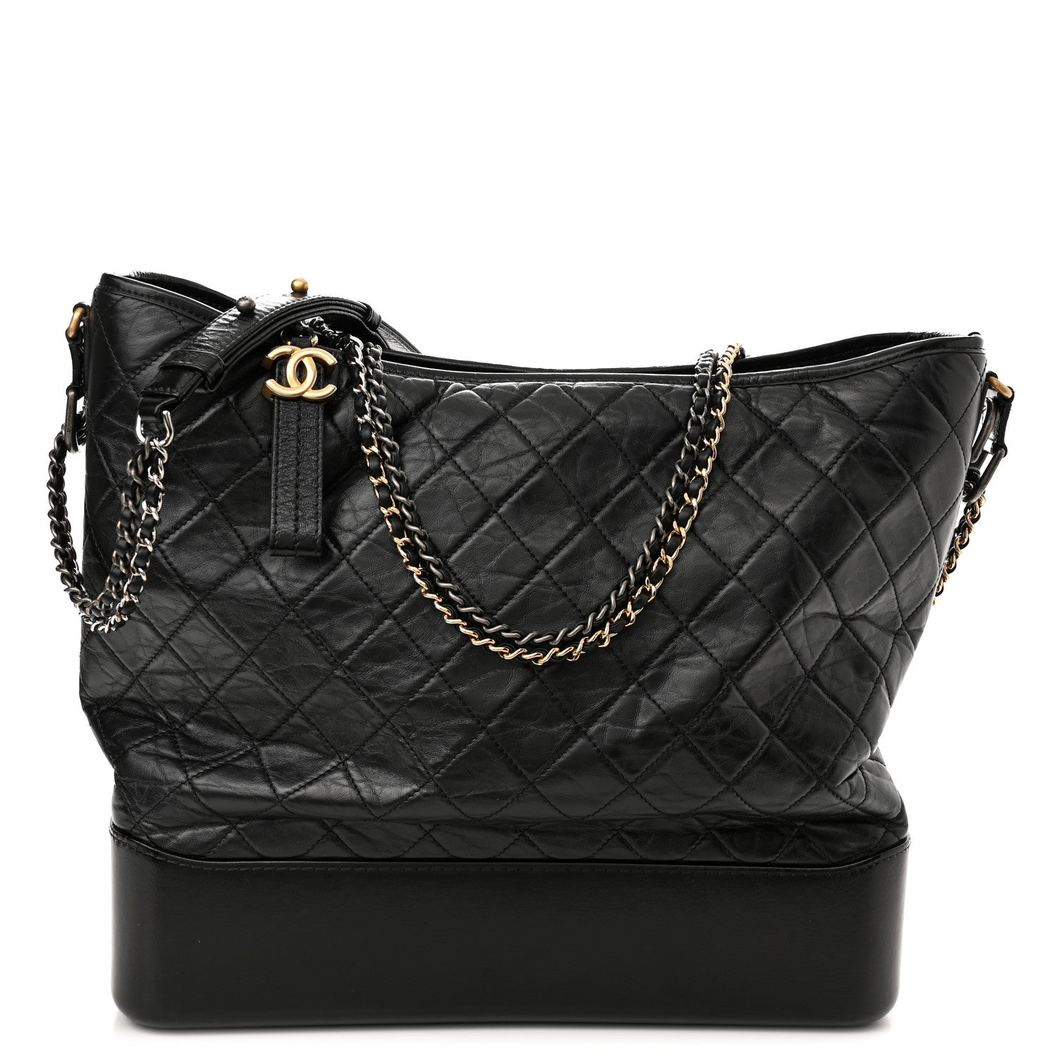 Chanel Aged Calfskin Quilted Maxi Gabrielle Hobo Black 1 of 11