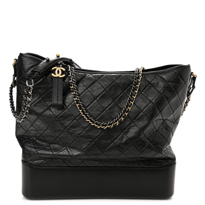 Chanel Aged Calfskin Quilted Maxi Gabrielle Hobo Black 1 of 11