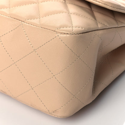 Chanel Lambskin Quilted Jumbo Single Flap Beige Clair 9 of 11