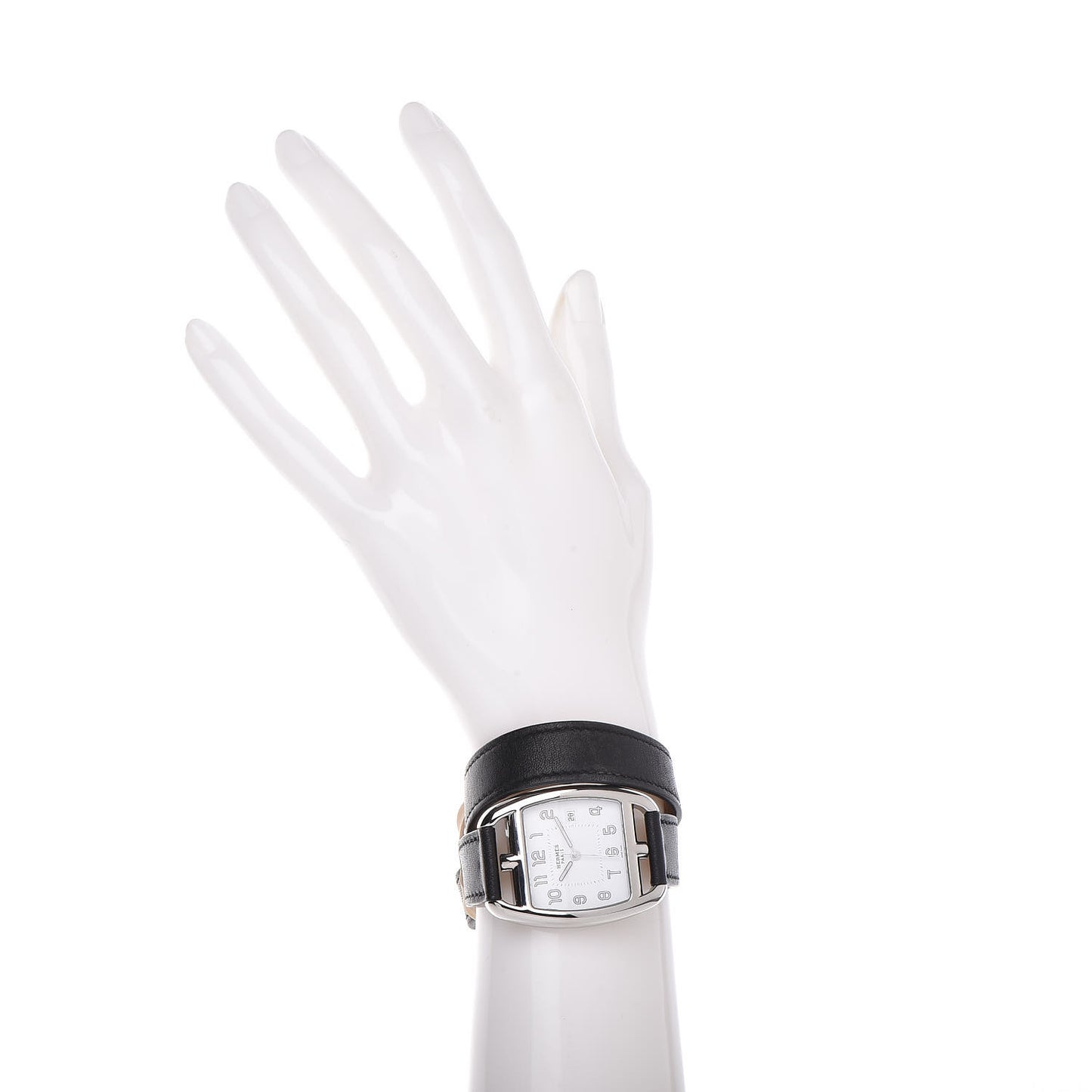 Stainless Steel Barenia 33mm Cape Cod Tonneau Double Tour Quartz Watch Noir