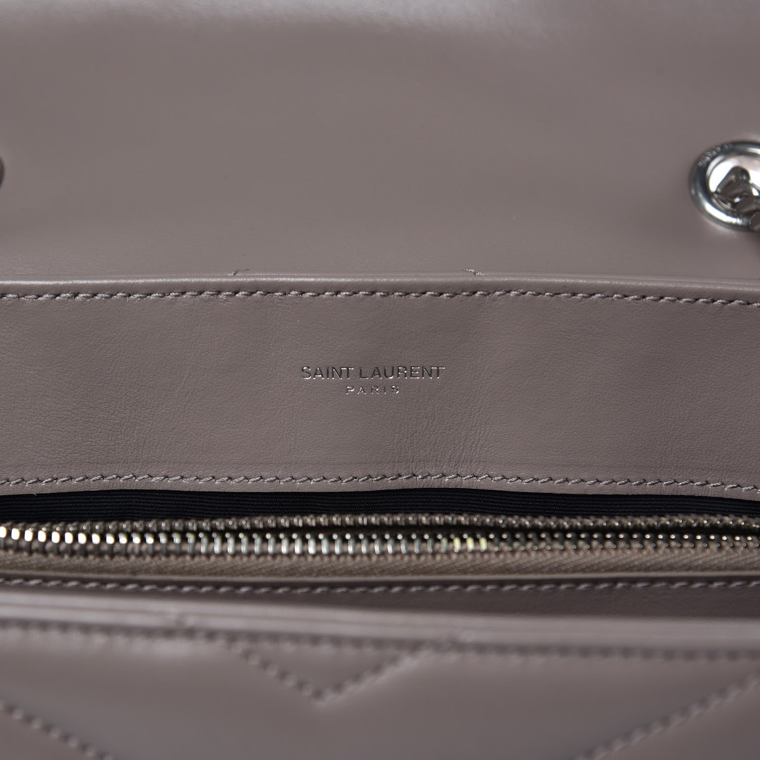 Saint Laurent Calfskin Y Quilted Monogram Medium Loulou Chain Satchel Mink 9 of 9