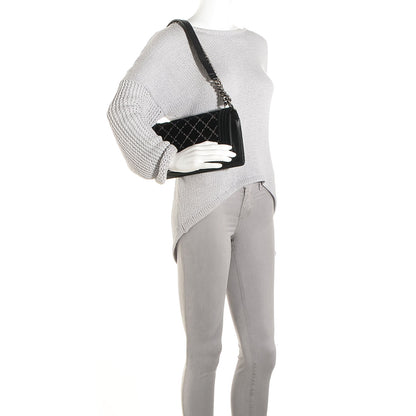 Chanel Velvet Quilted Medium Boy Flap Black 2 of 9