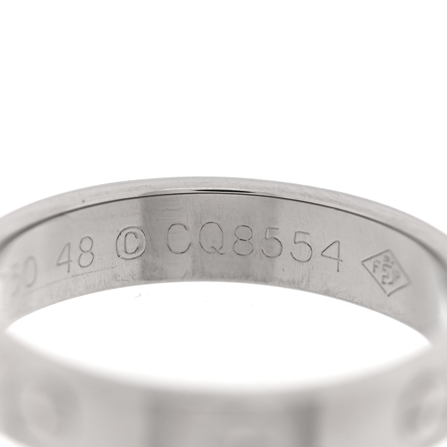 Cartier 18K White Gold 3.5mm LOVE Wedding Band Ring 48 4.5 5 of 5