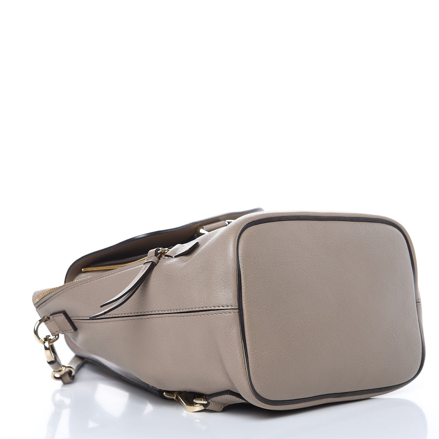 Suede Calfskin Small Faye Backpack Motty Grey
