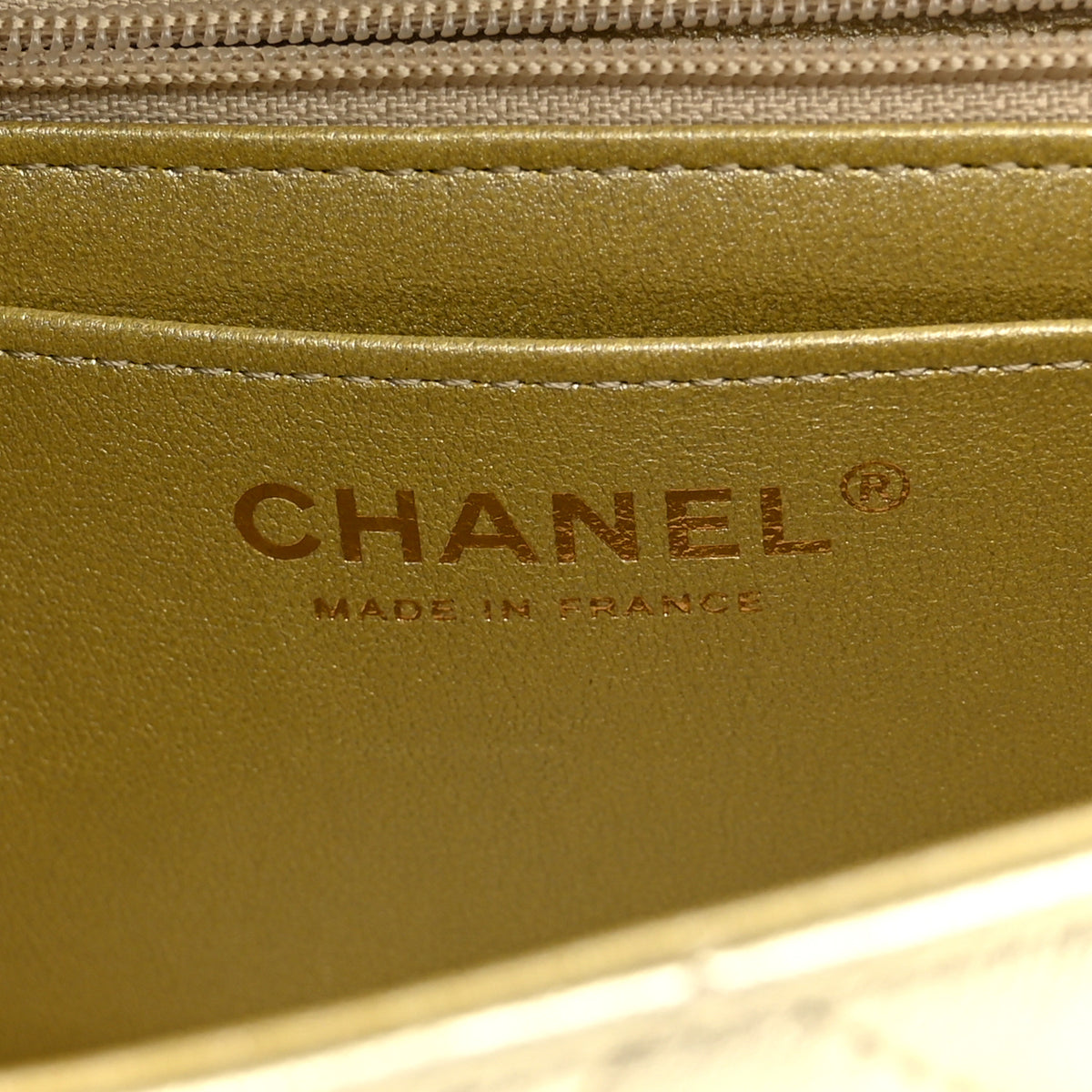 Chanel Metallic Lambskin Quilted Mini Rectangular Flap Gold 6 of 11