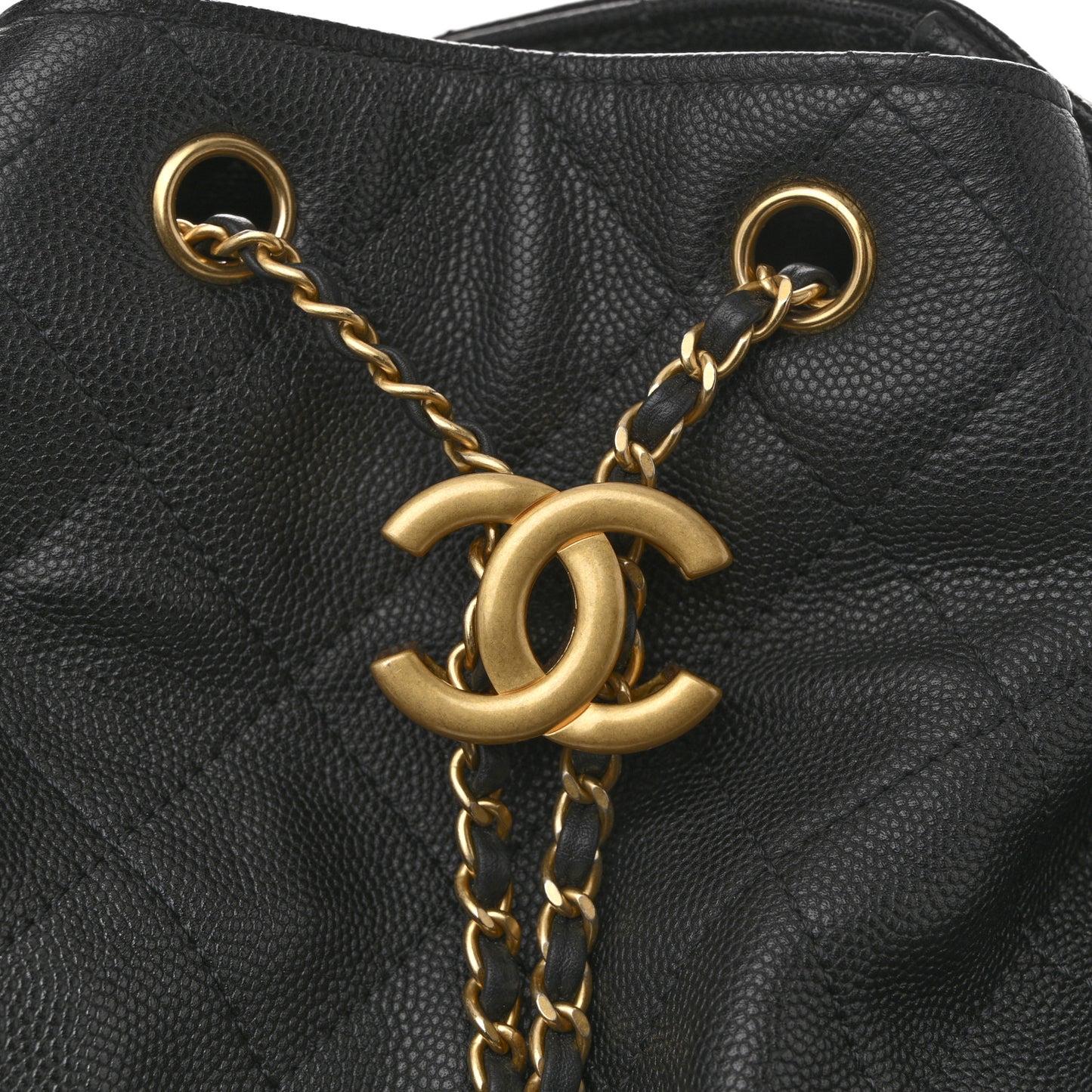 Caviar Quilted Medium Chanel 25 Handbag Black