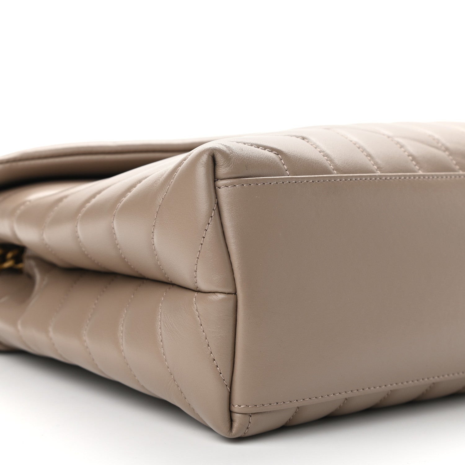 Saint Laurent Calfskin Y Quilted Monogram Medium Loulou Chain Satchel Dark Beige 9 of 10
