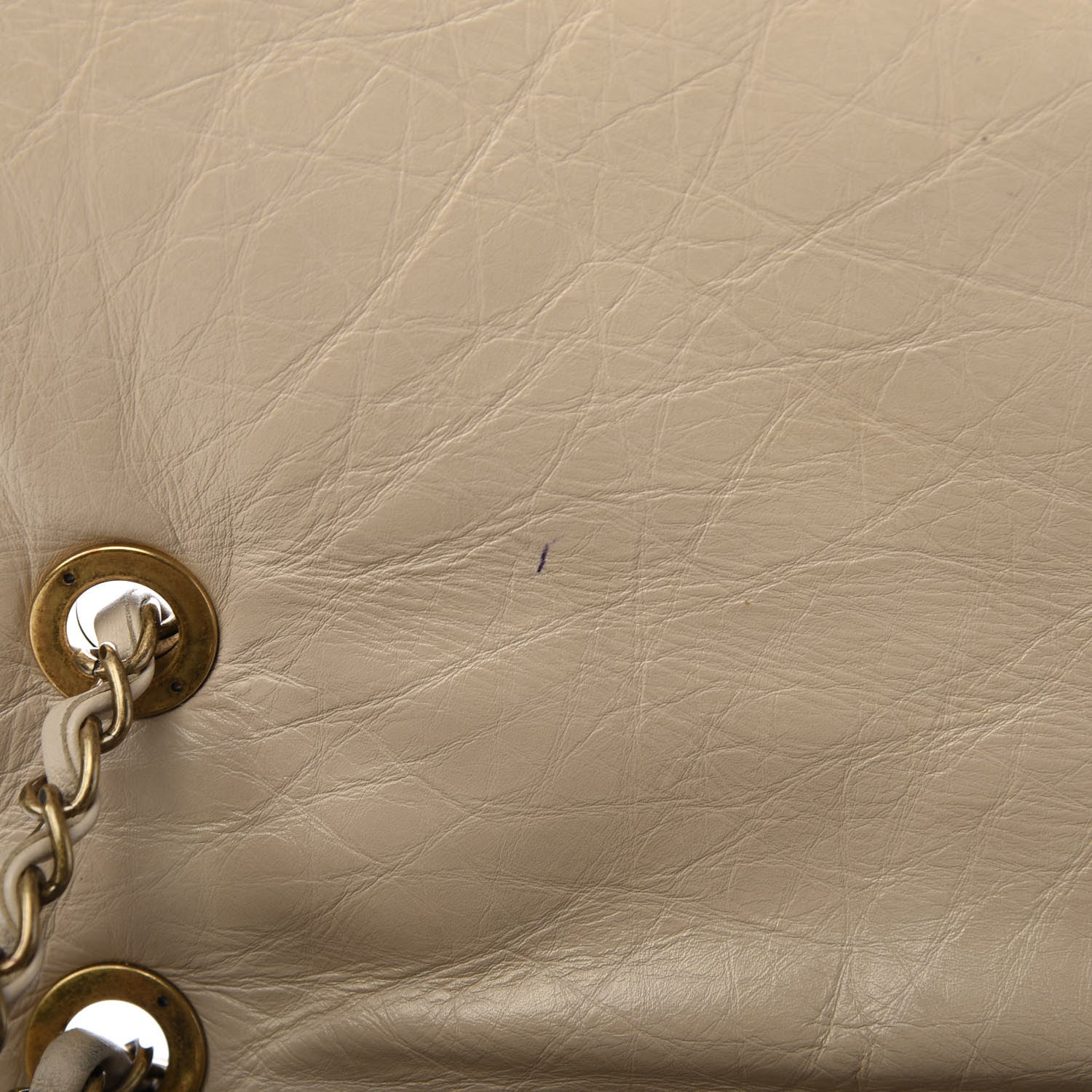 Chanel Aged Calfskin Quilted Large Pondichery Flap Beige 12 of 13