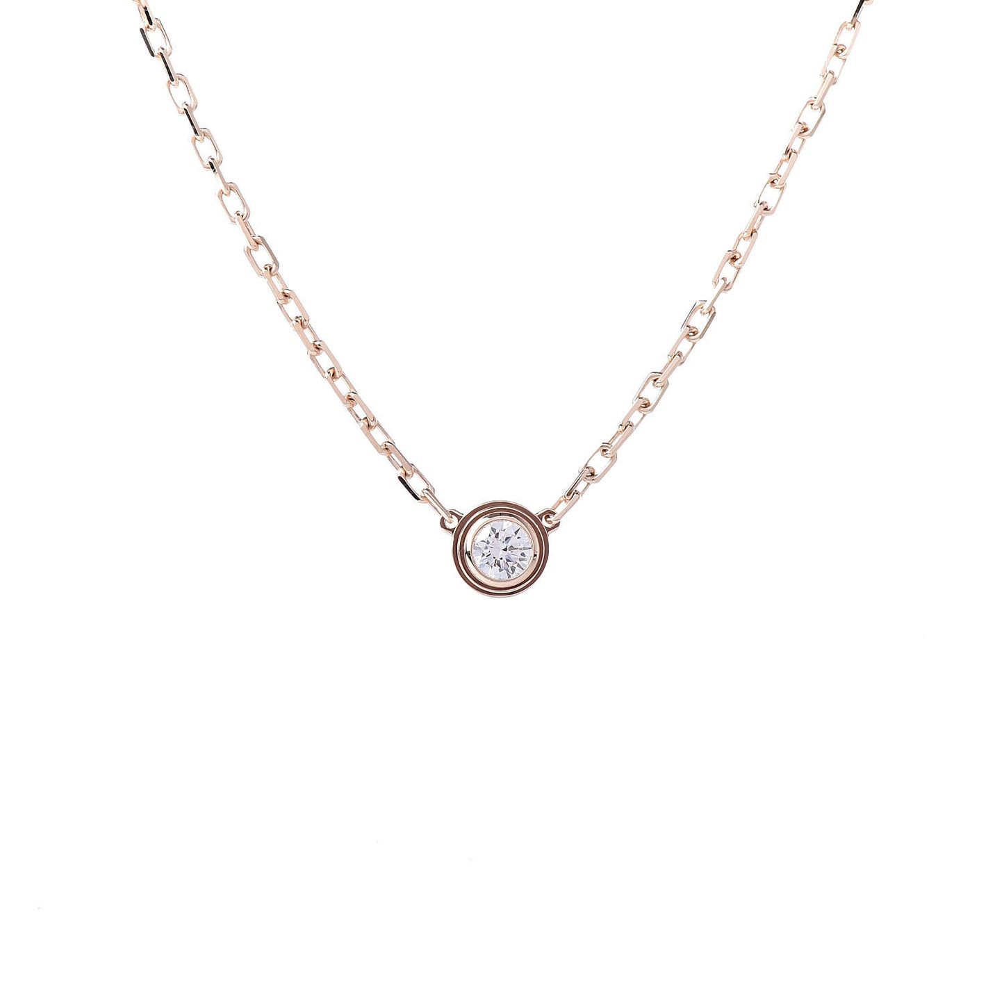 18K Pink Gold Diamond SM D'Amour Pendant Necklace