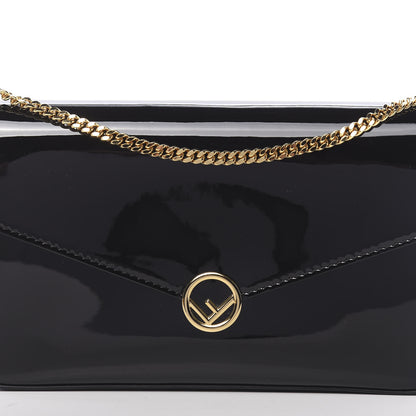 Fendi Vitello Vernice Mou F is Fendi Envelope Wallet on Chain with Pouches Black 11 of 12