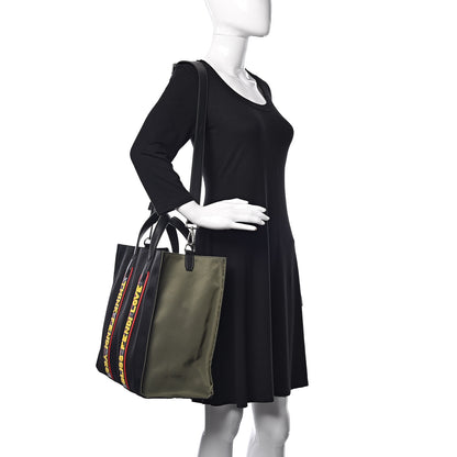 Fendi Nylon Calfskin Vocabulary Shopping Tote Black 2 of 14