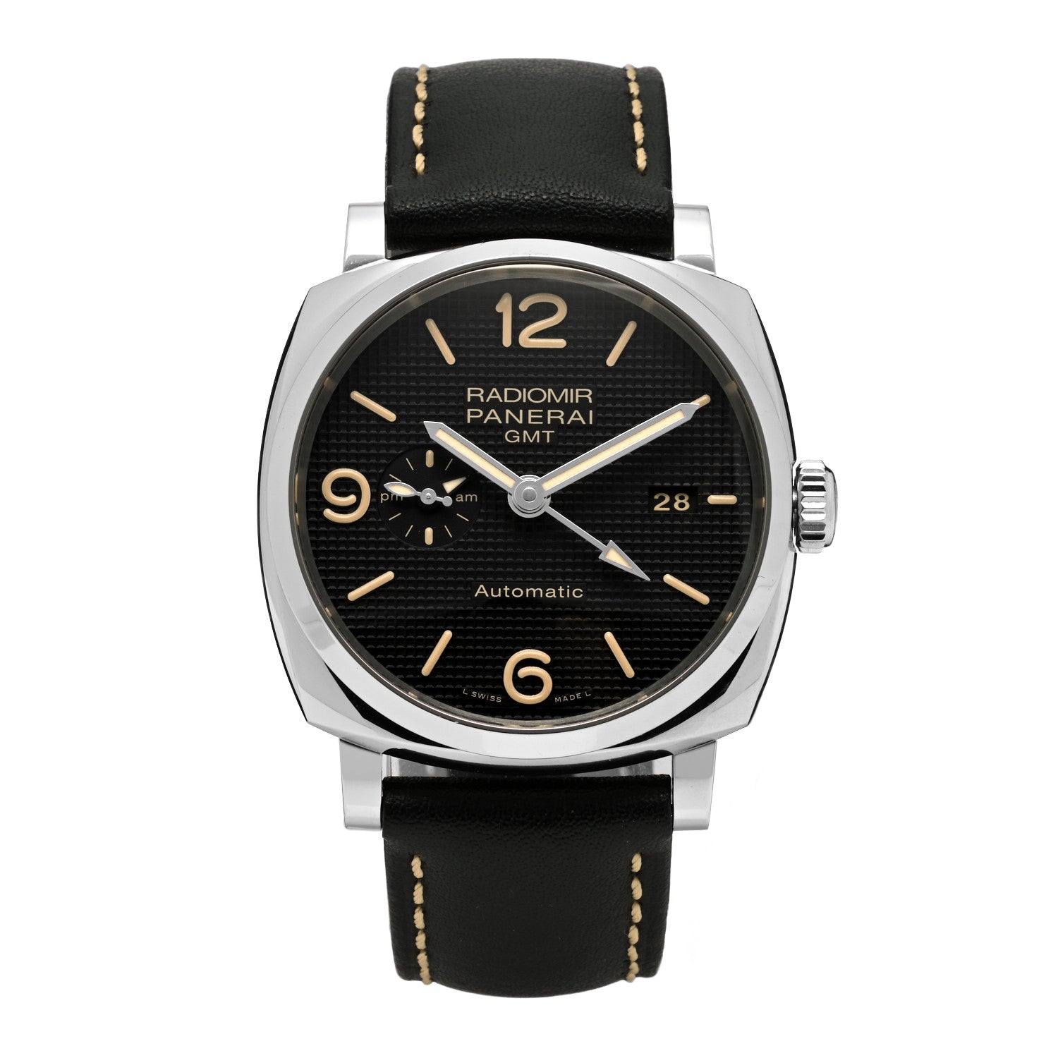 Panerai Stainless Steel Calfskin 45mm Radiomir 1940 3 Days GMT Automatic Watch Black PAM00627 1 of 5