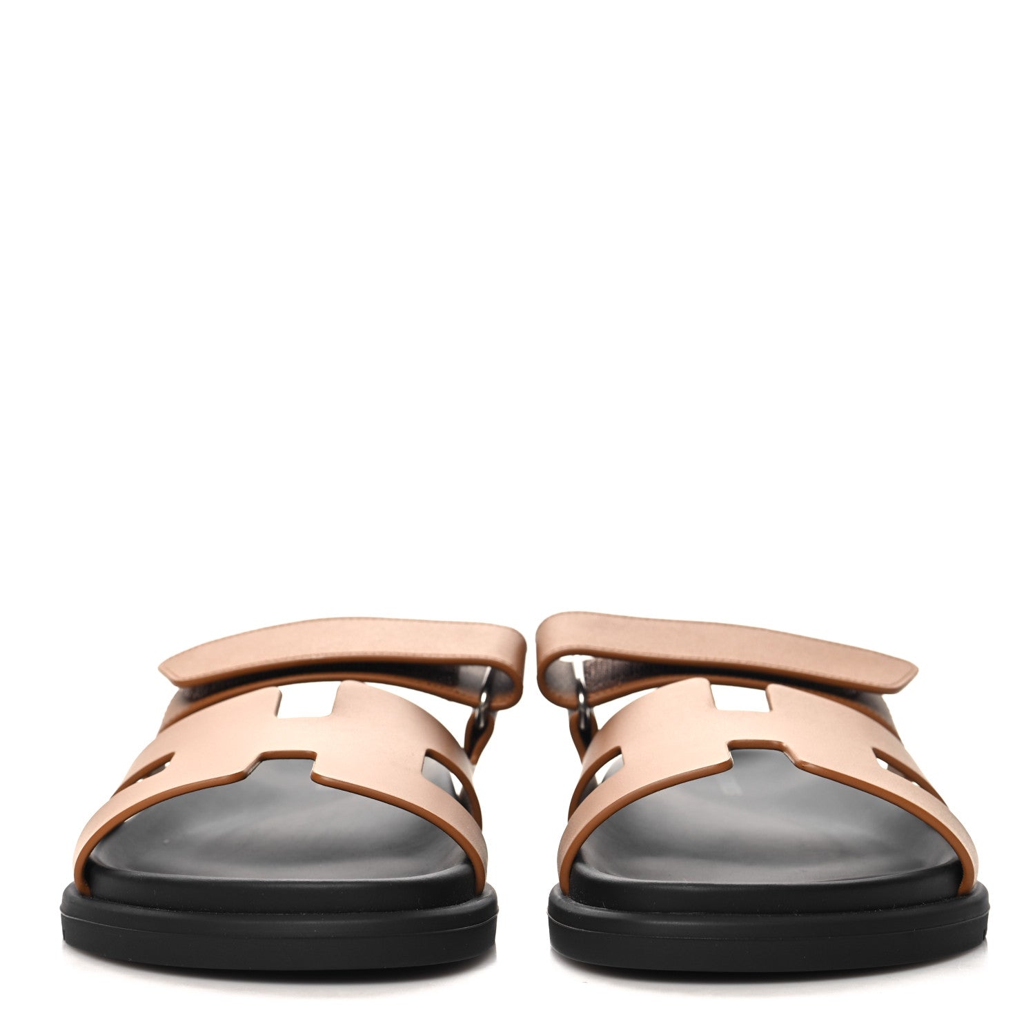 Hermes Calfskin Womens Chypre Sandals 37 Gold 3 of 10