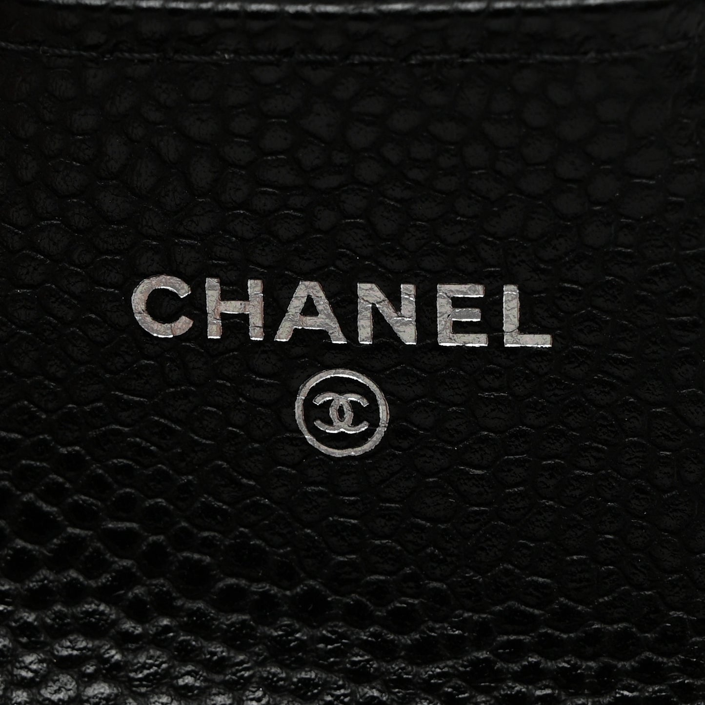 Caviar Quilted Flap Card Holder Wallet Black