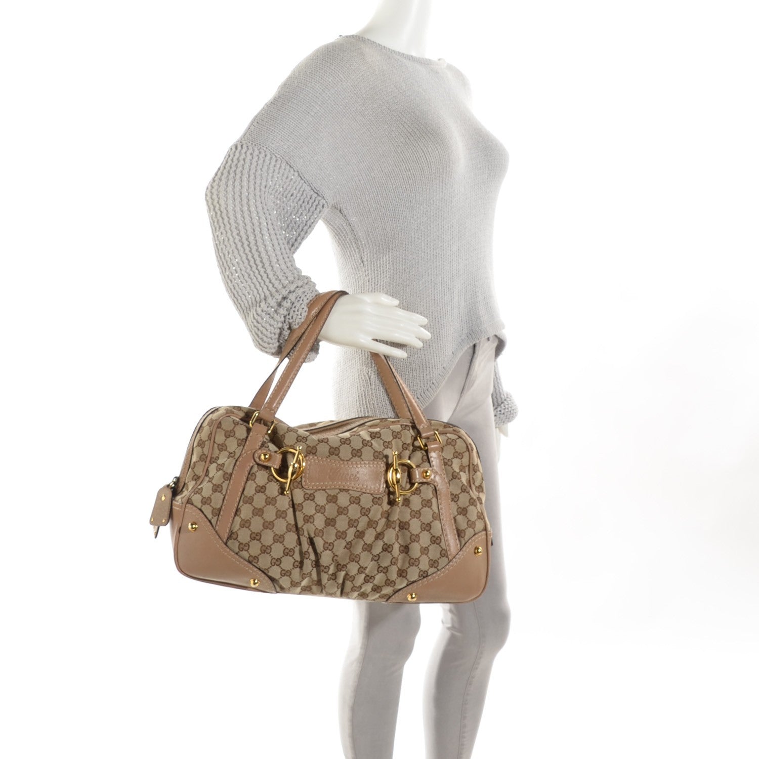 Gucci Monogram Jockey Boston Beige 2 of 8