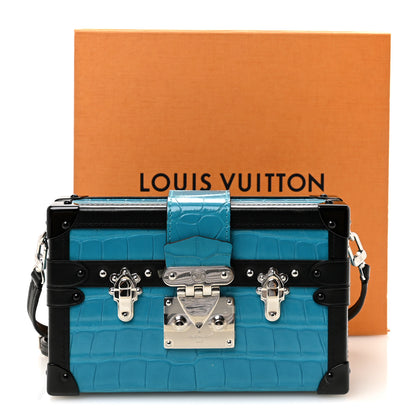 Louis Vuitton Alligator Petite Malle Blue Black 10 of 10