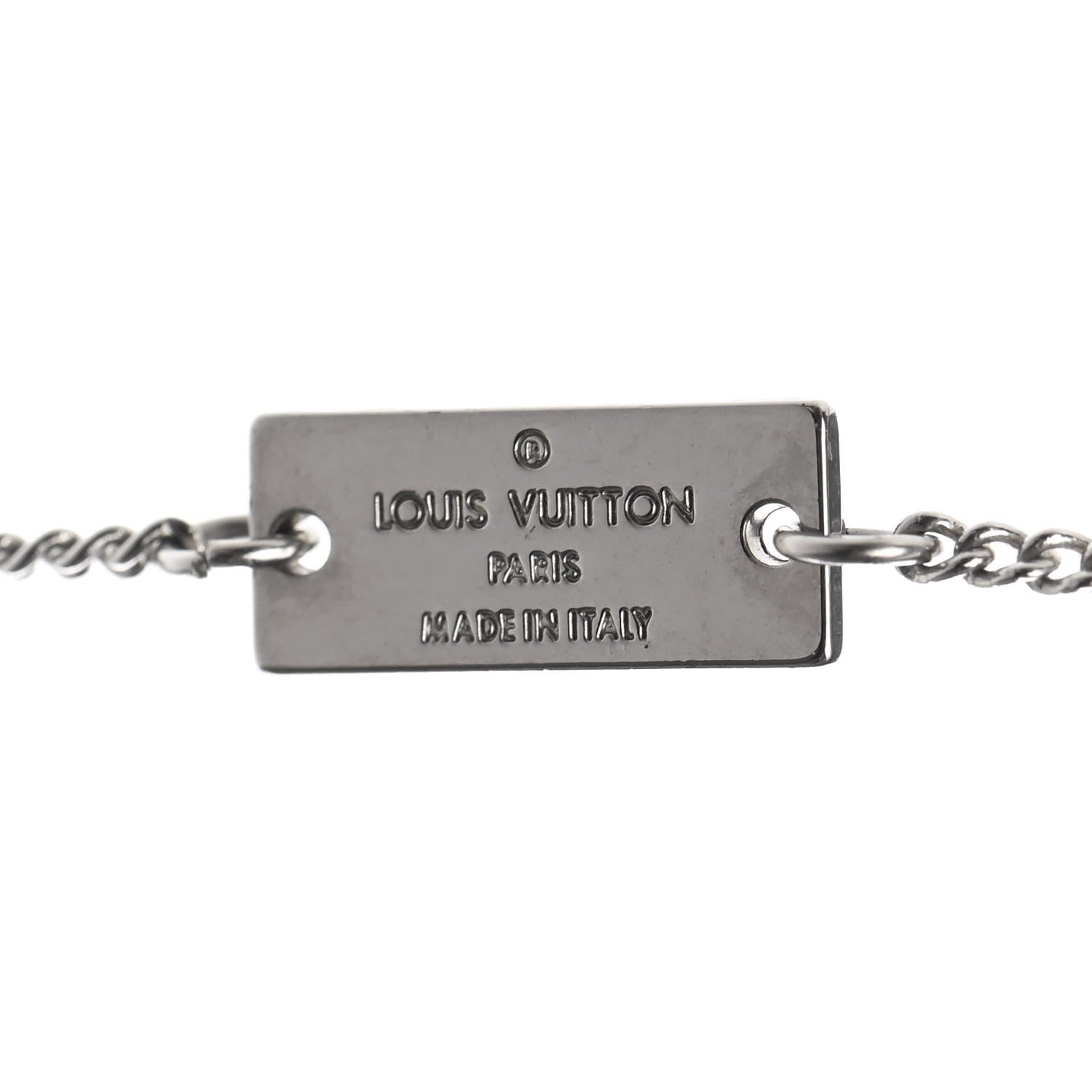 Louis Vuitton Zamac Palladium Monogram Charms Necklace Silver 5 of 8