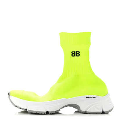Balenciaga Technical Ribbed 3D Recycled Knit Bi-Color Womens Speed 3.0 Sneakers 36 Fluo Yellow White Grey 1 of 4