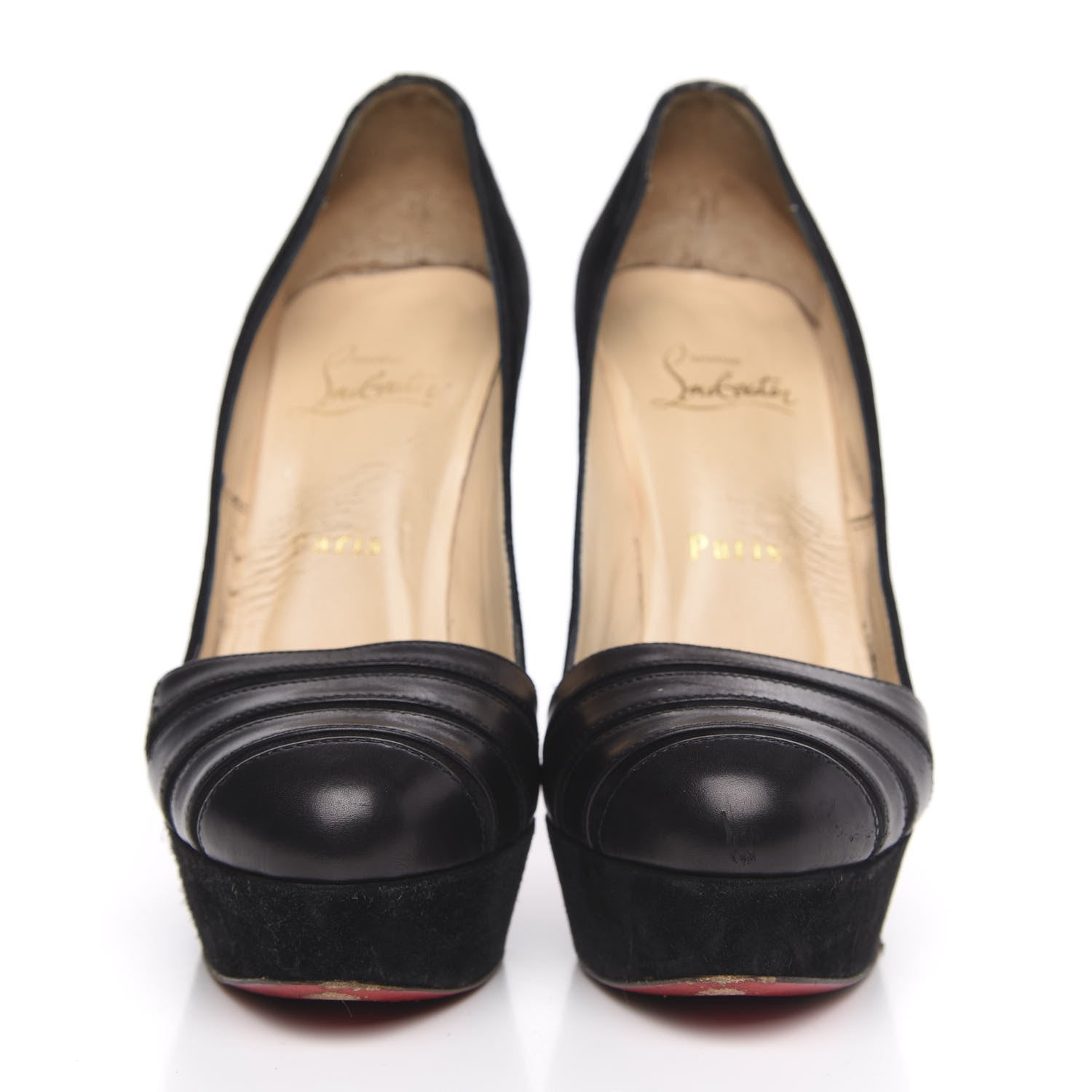 Christian Louboutin Shiny Calfskin Veau Velours Viva Bella 140 Platform Pumps 36.5 Black 2 of 14