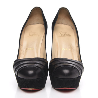 Christian Louboutin Shiny Calfskin Veau Velours Viva Bella 140 Platform Pumps 36.5 Black 2 of 14