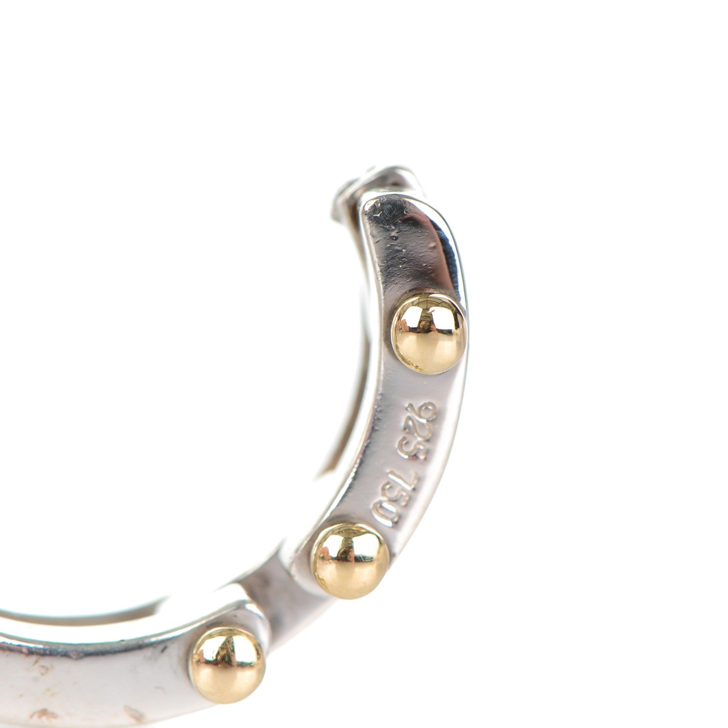 Tiffany Sterling Silver 18K Yellow Gold Gatelink Hoop Earrings 6 of 7