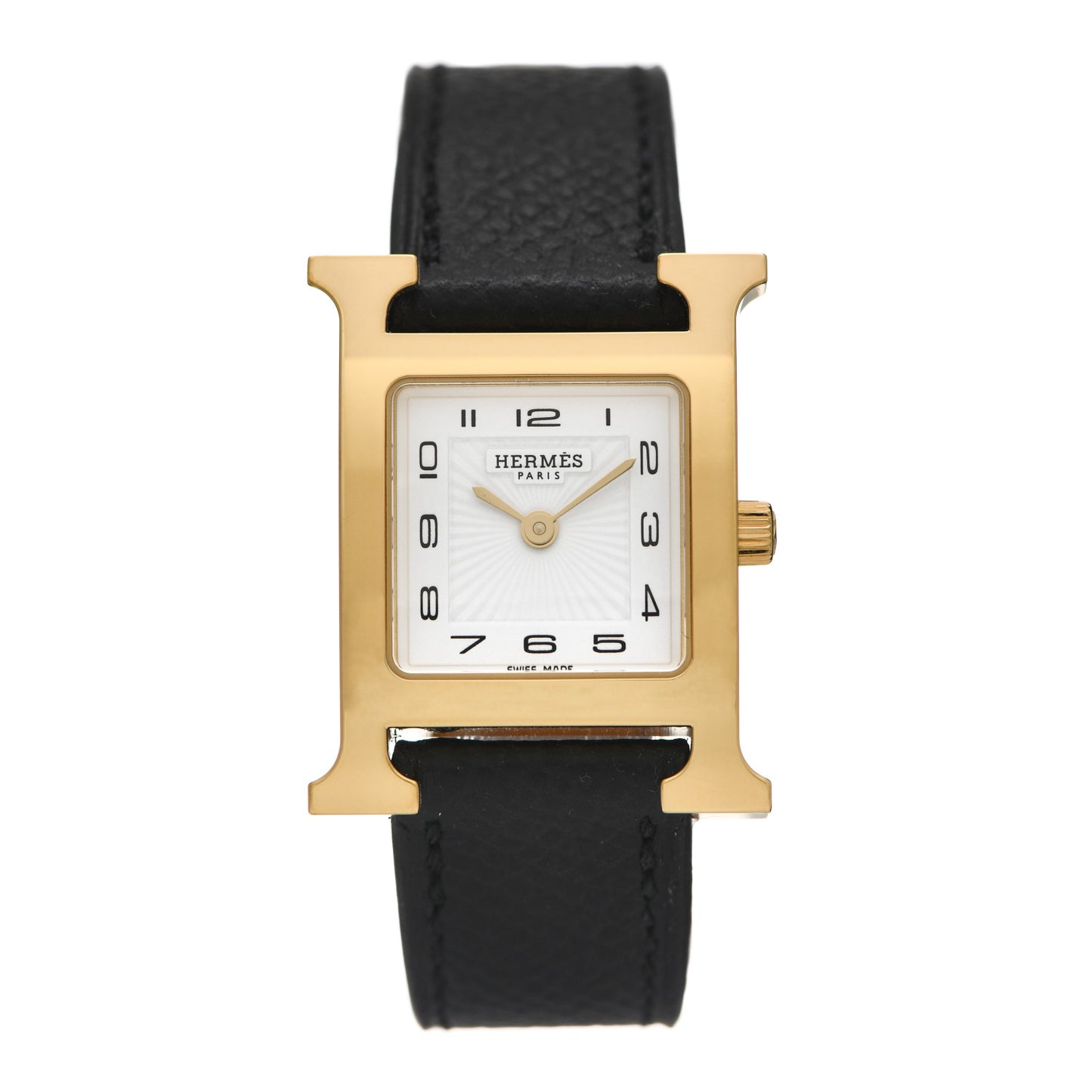 Stainless Steel Epsom 21mm Heure H Hour Quartz Watch Noir