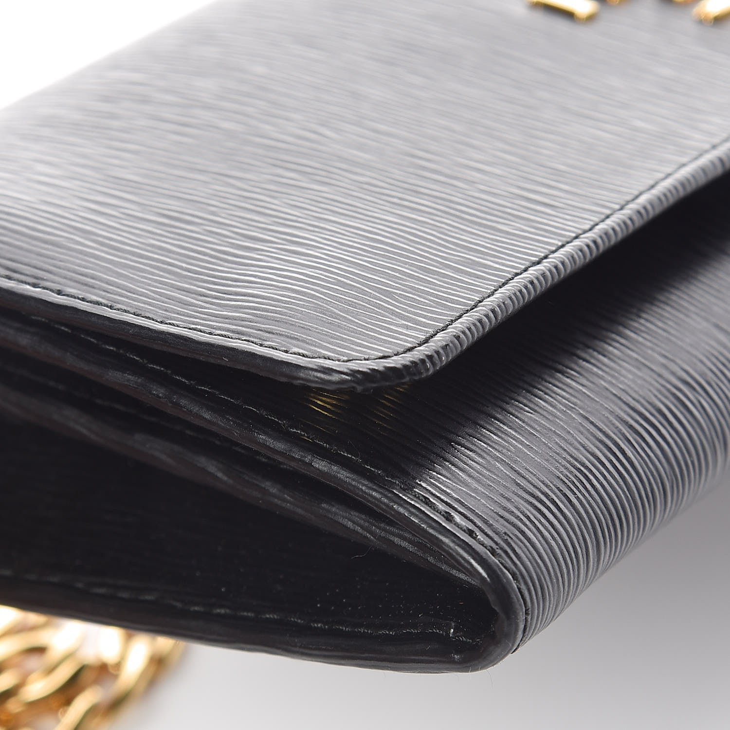 Prada Vitello Move Metal Oro Chain Wallet Black 7 of 9