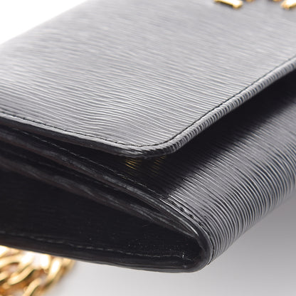 Prada Vitello Move Metal Oro Chain Wallet Black 7 of 9