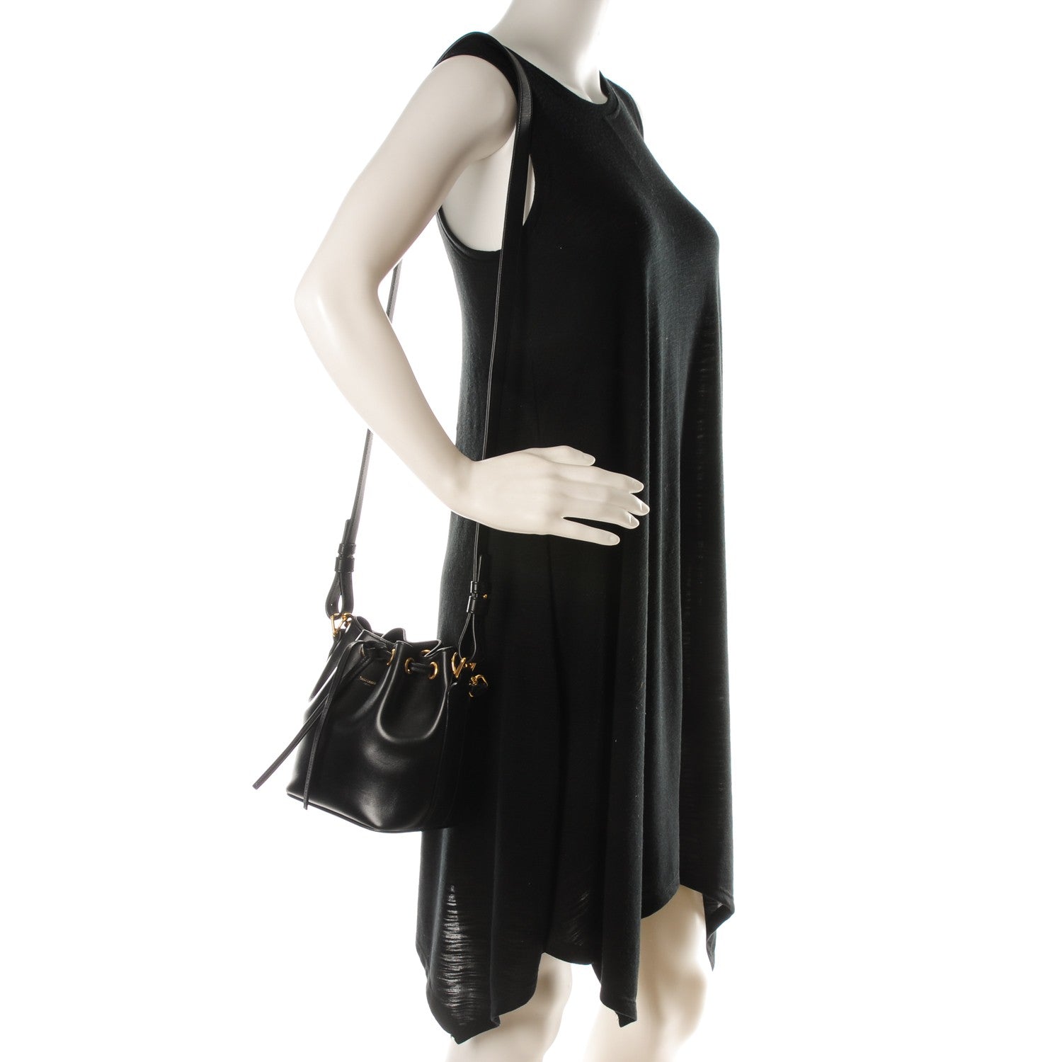 Saint Laurent Calfskin Small Emmanuelle Bucket Bag Black 2 of 9