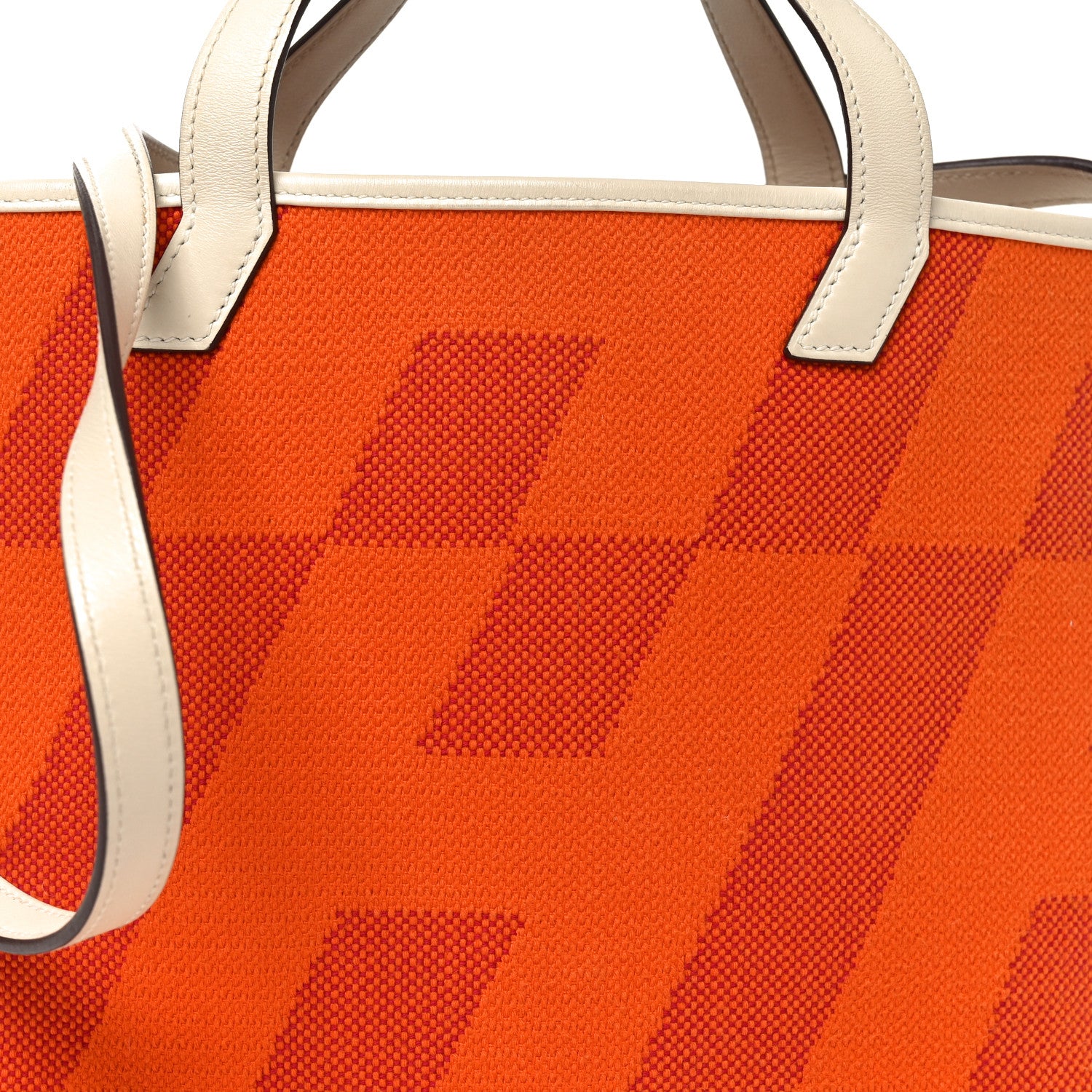 Hermes Swift Toile H Cabas H En Biais 27 Orange 8 of 11