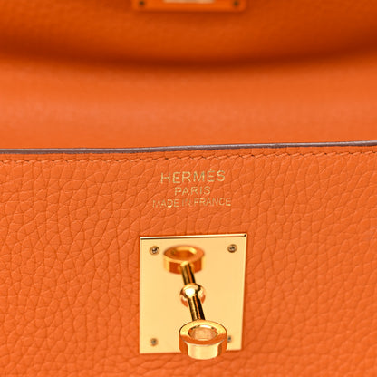 Hermes Taurillon Clemence Kelly Retourne 35 Orange 6 of 10