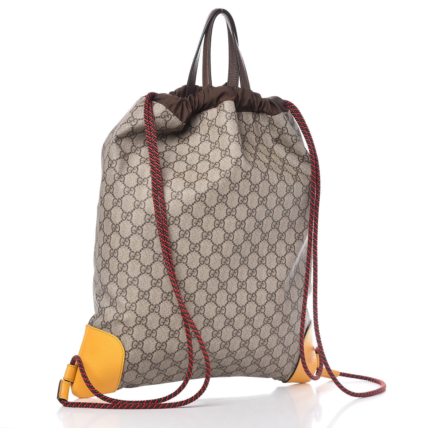 Gucci GG Supreme Monogram Neo Vintage Drawstring Backpack Beige New Acero Crop 3 of 10