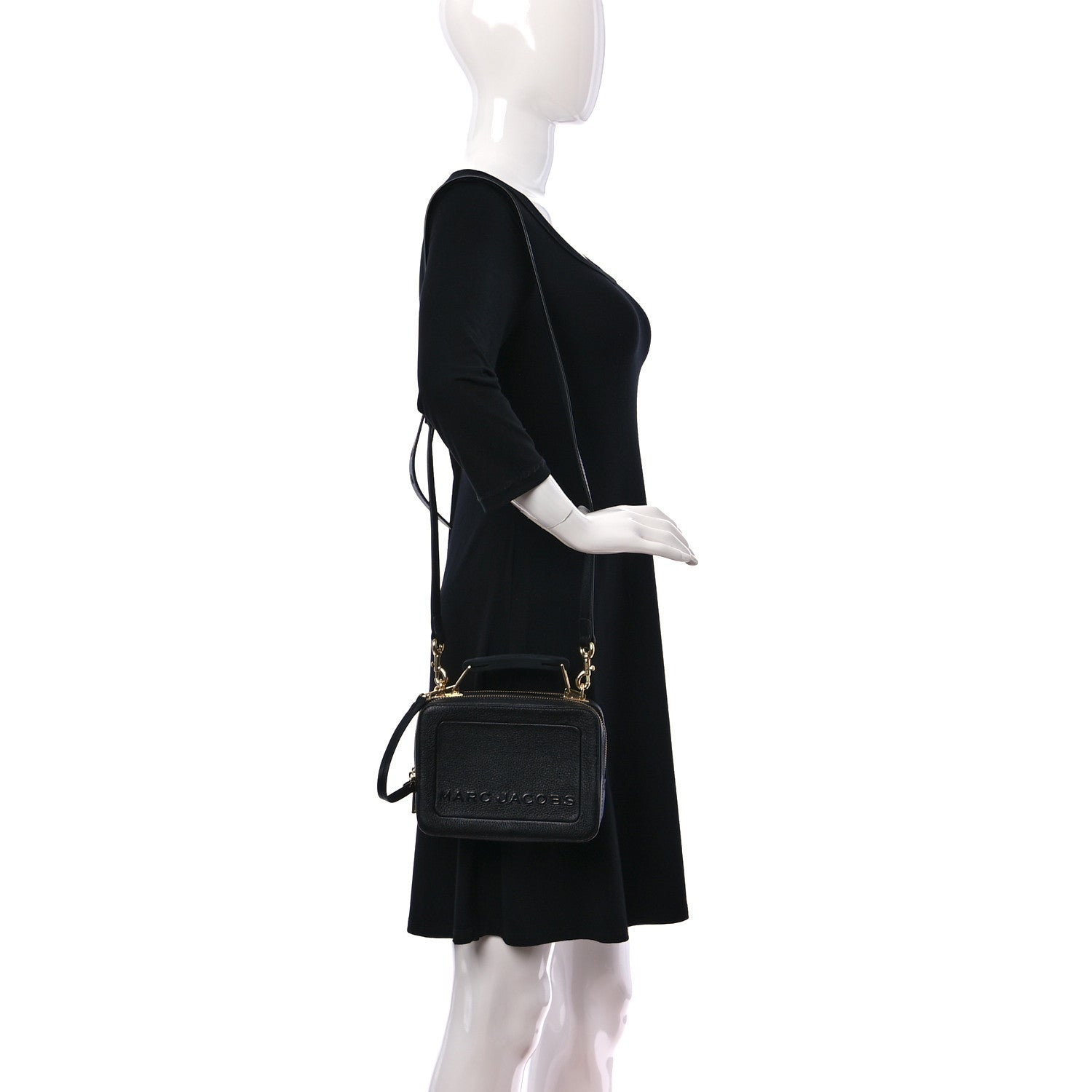Marc Jacobs Calfskin Mini The Textured Box Bag Black 2 of 11