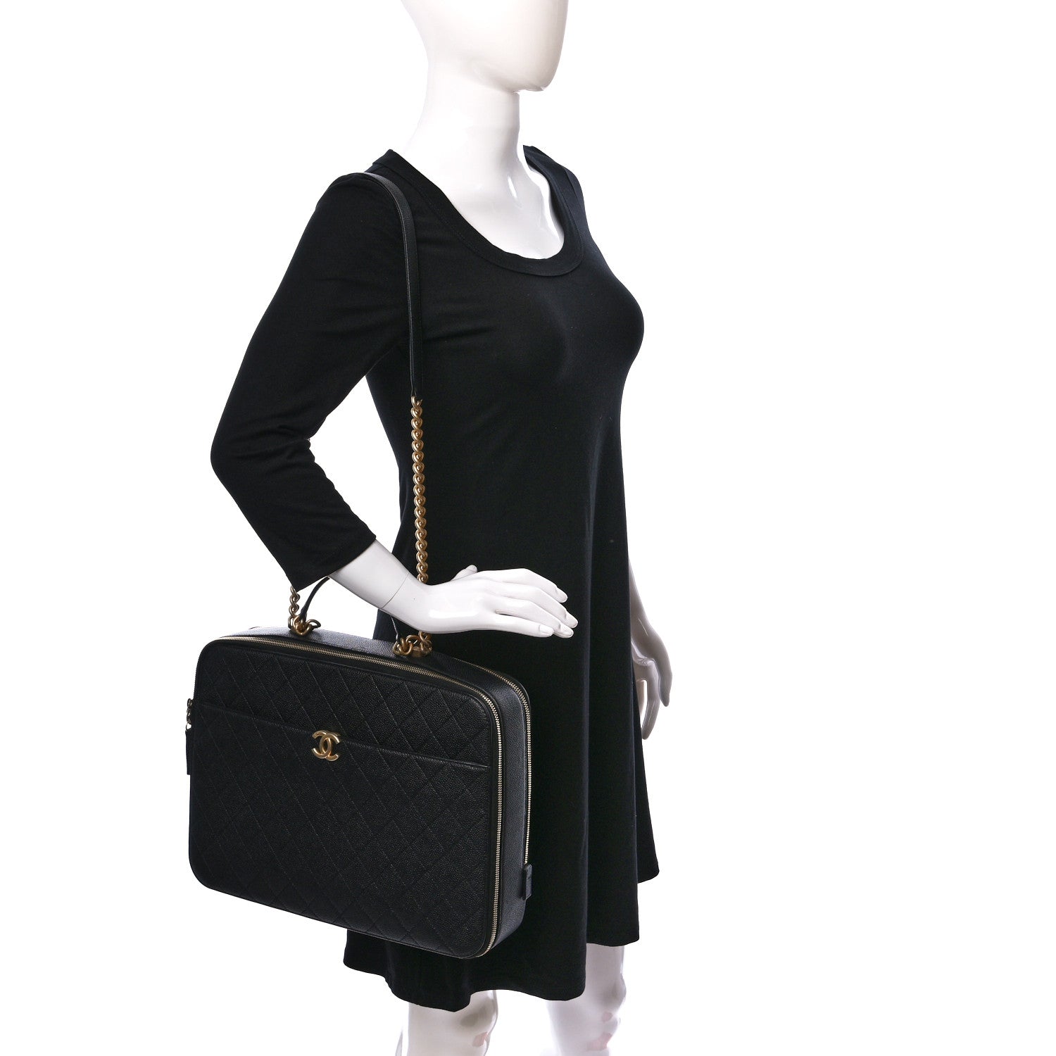 Chanel Caviar Quilted Large Business Briefcase Bag Black 2 of 10