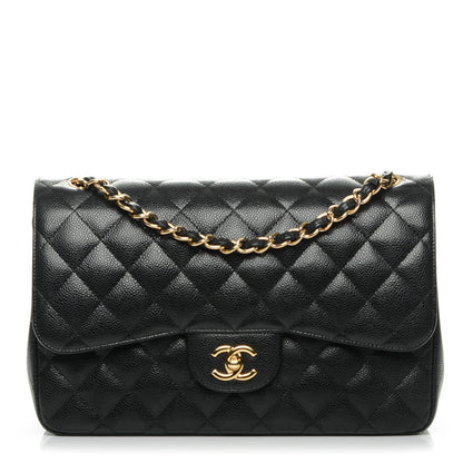 Chanel Caviar Quilted Jumbo Double Flap Black 1 of 7