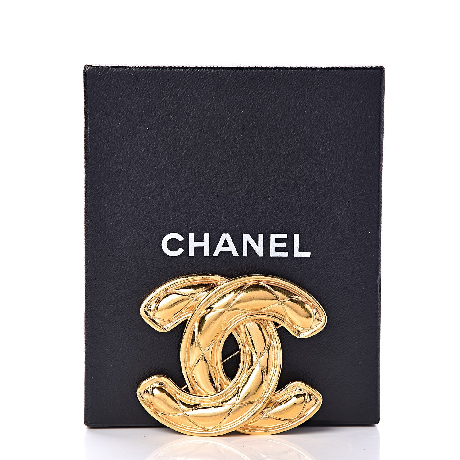 Chanel Quilted CC Brooch Gold 5 of 5