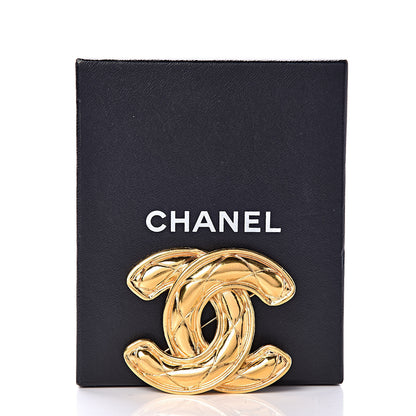 Chanel Quilted CC Brooch Gold 5 of 5