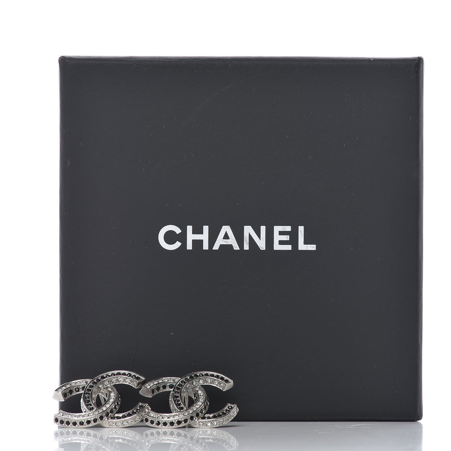 Crystal CC Earrings Silver Black