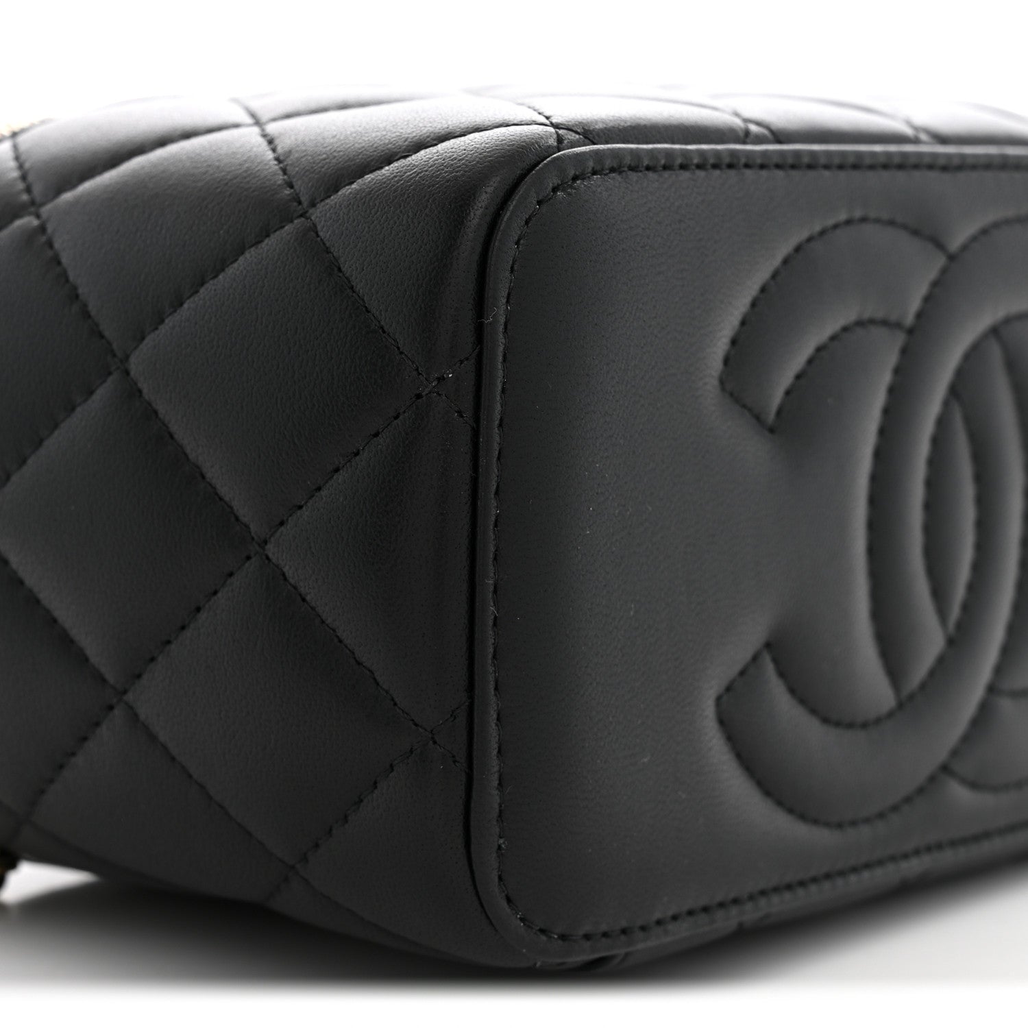 Chanel Lambskin Quilted Trendy Small Top Handle Vanity Case With Chain Black 8 of 10