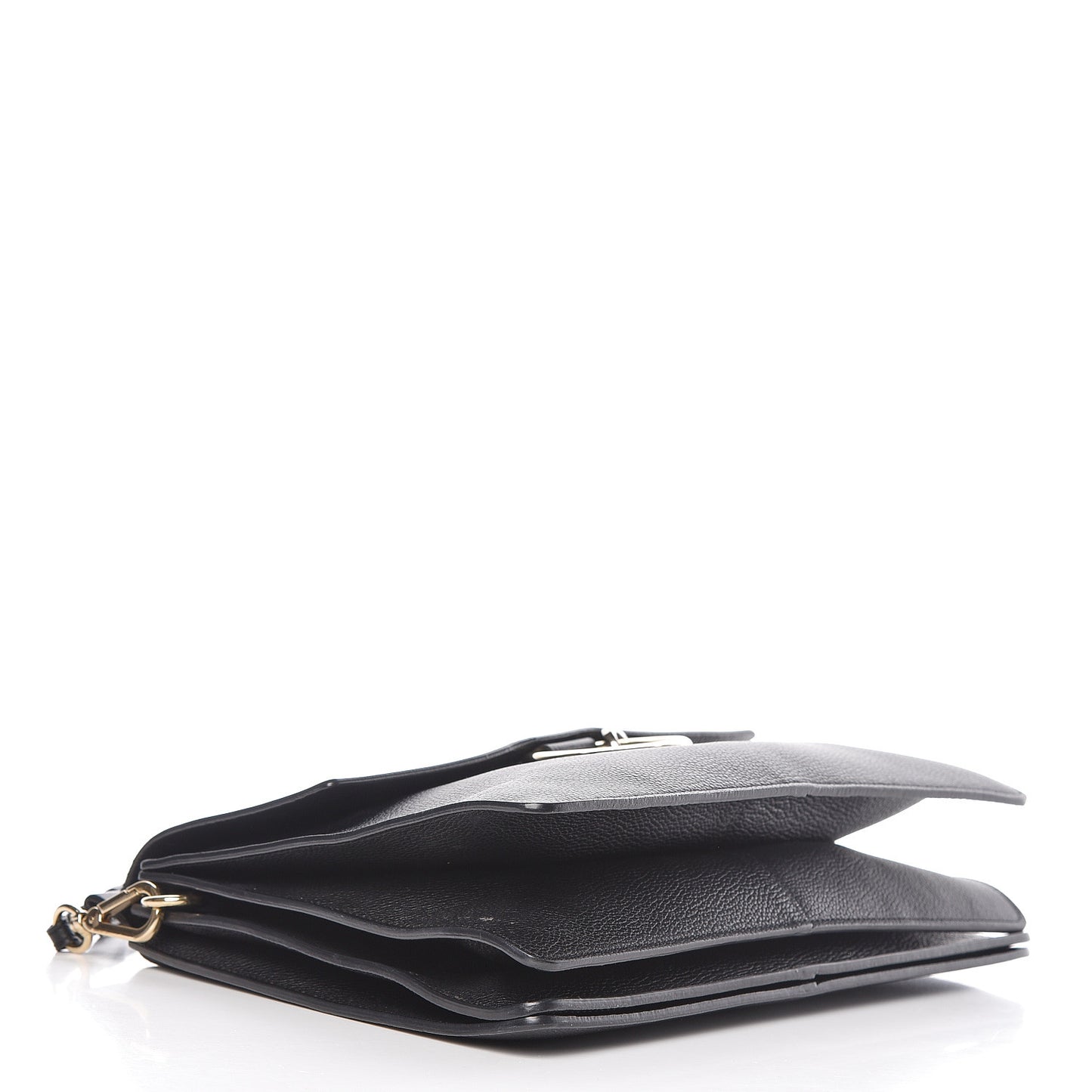 Calfskin Medium Faye Shoulder Bag Black