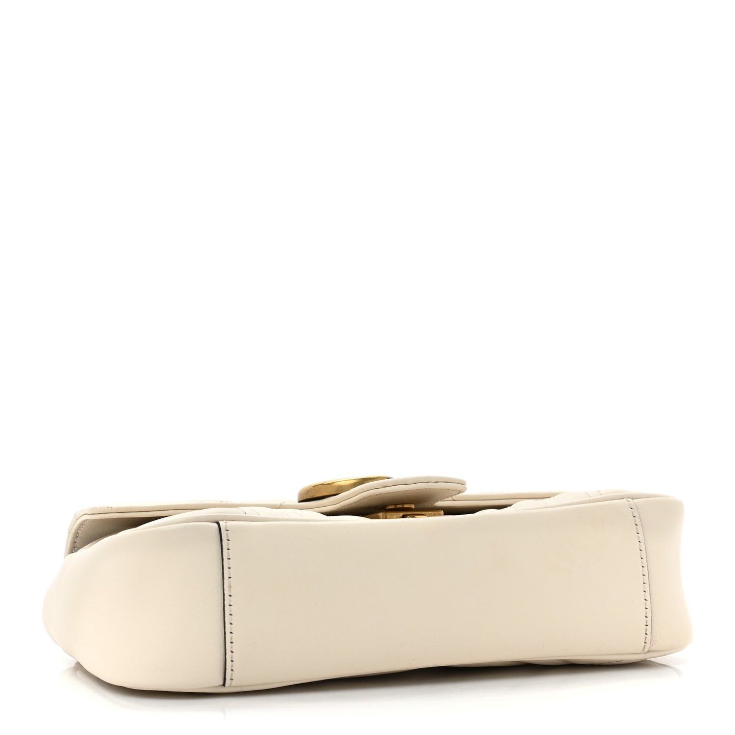 Calfskin Matelasse Mini GG Marmont Shoulder Bag White
