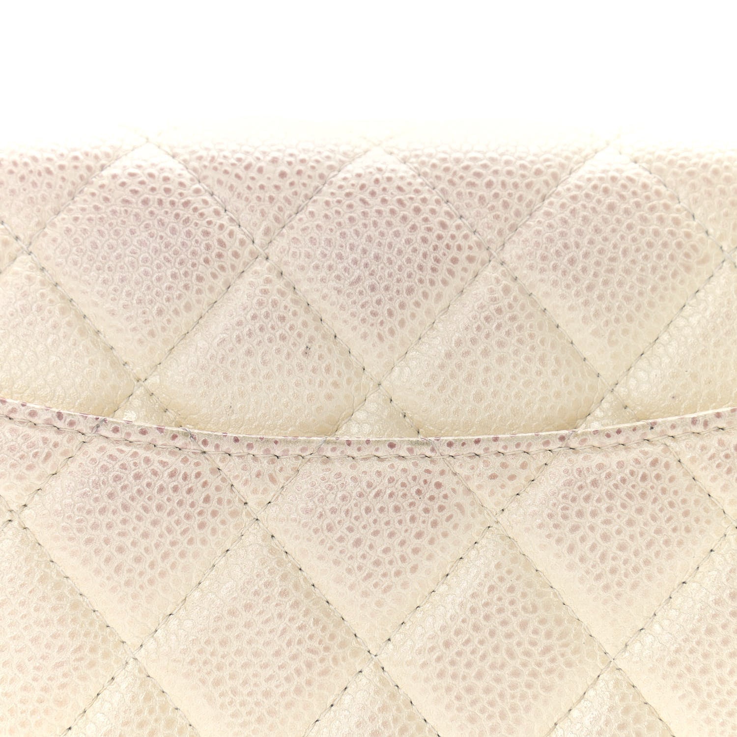 Chanel Iridescent Caviar Quilted Wallet On Chain WOC Ivory 14 of 15