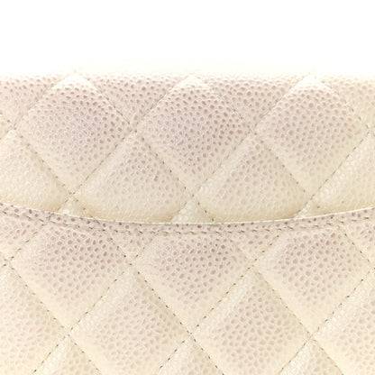Chanel Iridescent Caviar Quilted Wallet On Chain WOC Ivory 14 of 15