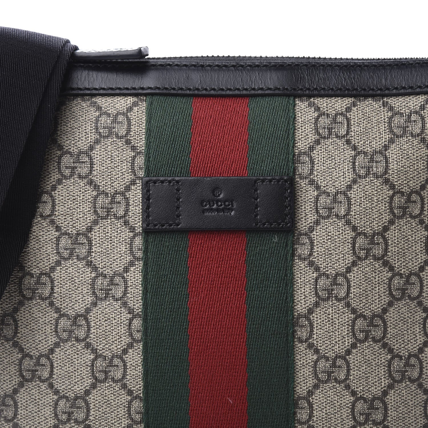 Gucci GG Supreme Monogram Web Messenger Bag Black 10 of 10