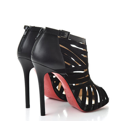 Christian Louboutin Suede Calfskin Patent Karina 120 Booties 39.5 Black 4 of 8