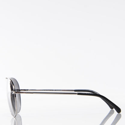 Chanel CC Aviator Sunglasses 4189-T-Q Silver 2 of 7